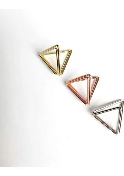 C 10 Adet Kişilik Basit Avrupa ve Amerikan Klip Altın Fotoğraf Klip Üçgen Not Klip Metal Çift Aşk Kartvizitlik (Yurt Dışından) modelleri