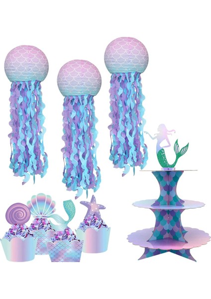 Numarası 3 Set Yeni Denizkızı Denizanası Kağıt Fener Tek Kullanımlık Sofra Denizkızı Temalı Doğum Günü Partisi Dekorasyon Dıy Düğün Kaynağı (Yurt Dışından)