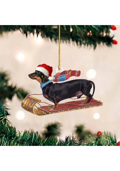 C 2d Uçaklar Noel Köpekler Damla Süsleme Çift Taraflı Düzlem Akrilik Noel Ağacı Asılı Dekorasyon Pencere Kapı Parti Dekorasyon (Yurt Dışından)