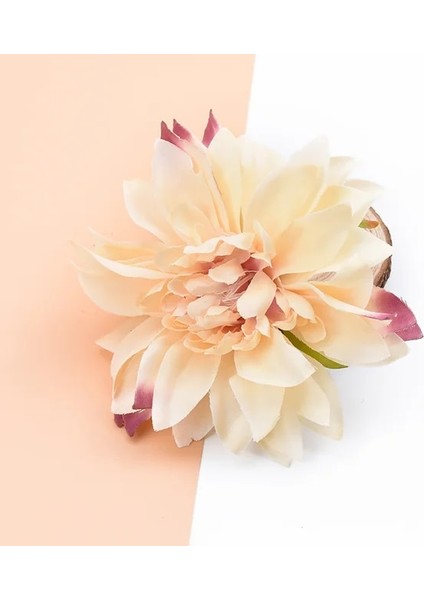 Şampanya 10 Parça 10 Adet 10 cm Yapay Bitkiler Dekoratif Çiçekler Ipek Gerbera Ev Düğün Için Noel Dekor Diy Çelenk Sahte Ercik Broş (Yurt Dışından)
