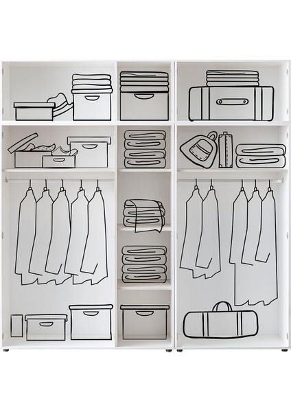 Monna 5 Kapılı Gardrop - Krem fiyatları