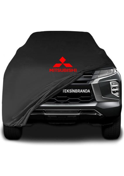 Mitsubishi Montero Sport Siyah Kumaş Araba Branda Logolu Kumaş Araba Brandası Penye Oto Branda