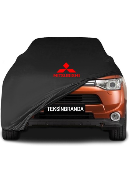 Mitsubishi Outlander 3 (2012 - 2021) Siyah Kumaş Araba Branda Logolu Kumaş Araba Brandası Penye Oto Branda