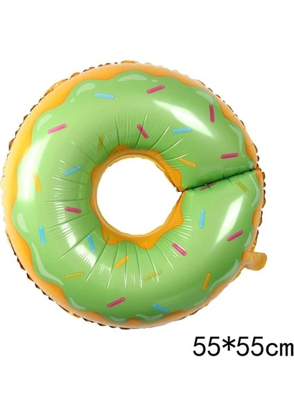 Donuts Yeşil Renkli Şeker Folyo Balonlar Lolipop Helyum Balonları Bebek Duş Doğum Günü Düğün Parti Malzemeleri Noel Dekorasyon Globos (Yurt Dışından)