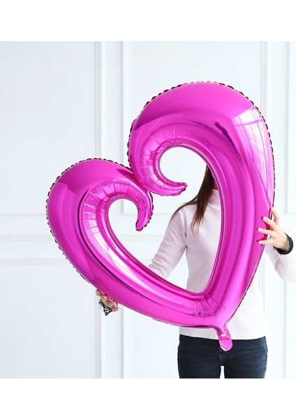 40 Inç Gül Kırmızı 1 Adet 30/40 Inç Gül Altın Kalp Balon 108 x 100 cm Büyük Boy Kırmızı Kanca Kalp Şekli Folyo Topları Düğün Sevgililer Günü Partisi Dekoru (Yurt Dışından)
