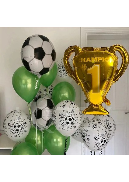 Neon Altın Kupa 18 Inç Futbol Yıldızı Folyo Balonlar Erkek Adam Doğum Günü Partisi Dekoru Spor Oyunları Hava Topları Globos Bebek Duş Malzemeleri (Yurt Dışından)
