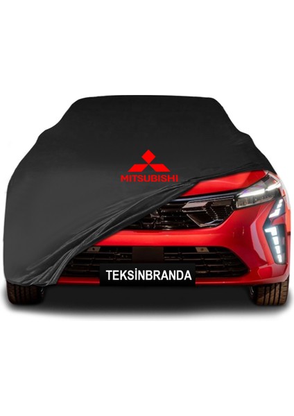 Mitsubishi Colt 7 (2023 - ) Siyah Kumaş Araba Branda Logolu Kumaş Araba Brandası Penye Oto Branda