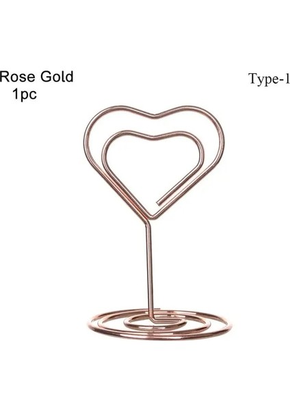 Gül Altın-Type1-1pc Moda Masaüstü Dekorasyon Kağıt Kelepçe Gül Altın Kalp Şekli Masa Numaraları Tutucu Yer Kartı Kelepçeleri Standı Fotoğraf Klipleri (Yurt Dışından)