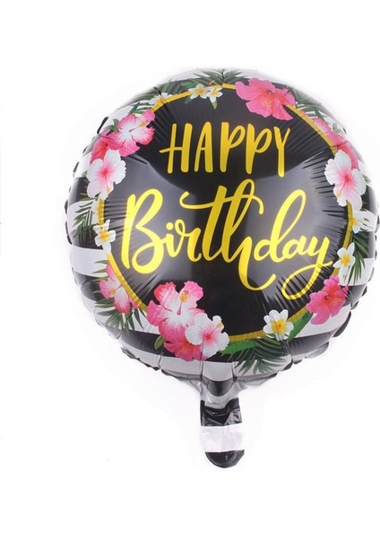 N-1 Adet 18 Inç Yuvarlak Folyo Balon Mutlu Doğum Günü Şişme Helyum Balonları Bebek Duş Doğum Günü Partisi Dekorasyon Çocuk Oyuncak (Yurt Dışından)