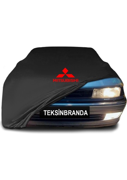 Mitsubishi Lancer 5 Sedan Siyah Kumaş Araba Branda Logolu Kumaş Araba Brandası Penye Oto Branda
