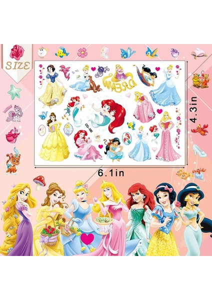1 Adet Disney Prenses Dövme Çıkartmalar Denizkızı Kar Beyaz Aurora Prenses Karikatür Çıkartmalar Kız Doğum Günü Partisi Bebek Duş Malzemeleri (Yurt Dışından) indirimleri