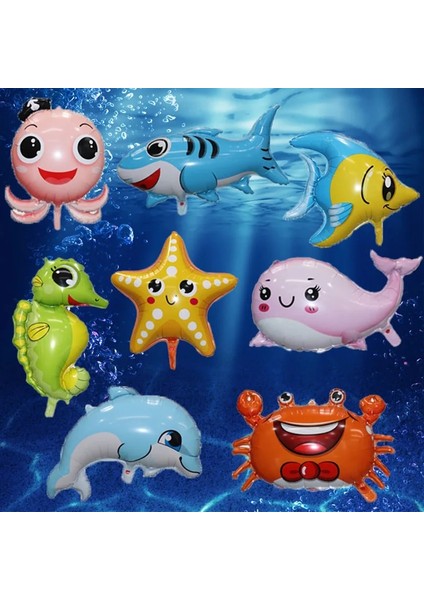 Seahorseb 1 Adet Deniz Tema Folyo Balonlar Balık Büyük Köpekbalığı/balina/yengeç/ahtapot Okyanus Dünya Deniz Parti Çocuk Doğum Günü Dekor Bebek Duş Malzemeleri (Yurt Dışından)