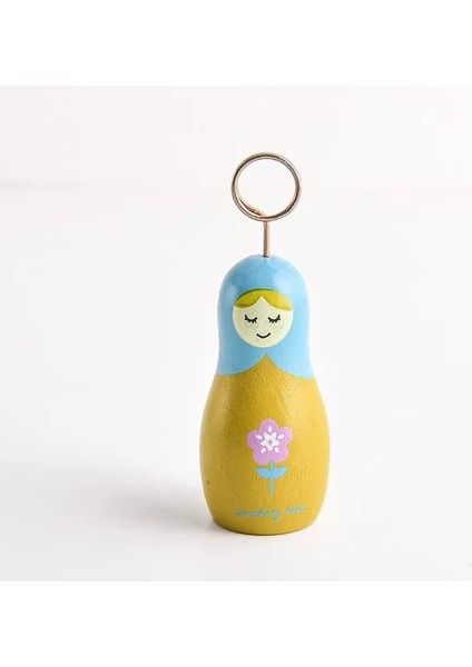 Mavi 1 Adet Kawaii Kız Ahşap Fotoğraf Tutucu Mesaj Kart Klibi Düğün Masa Numarası Tutucu Isim Kartı Placecard Kartpostal Standı Raf Fotoğraf Prop (Yurt Dışından)