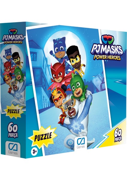 Pjmasks : Pijamaskeliler Lisanslı 60 Parça 34X24CM Çocuk Puzzle Yapboz Serisi