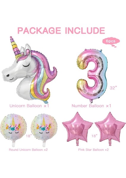 1 Takım Kafa Bandı Kanat 1 Takım Gökkuşağı Unicorn Balon 32 Inç Numarası Folyo Balonlar 1. Çocuklar Unicorn Tema Doğum Günü Partisi Süslemeleri Bebek Duş Globos (Yurt Dışından)