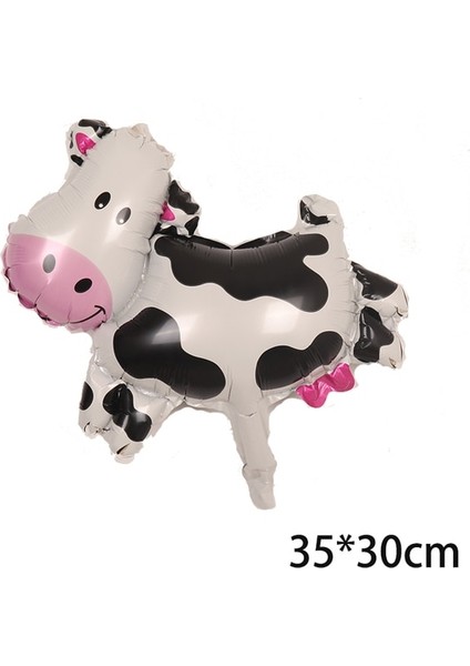 Inek 1 Parça Mini Karikatür Hayvan Karakter Serisi Alüminyum Film Balon Doğum Günü Partisi Bebek Duş Bebek Duş Dekoratif Top (Yurt Dışından)