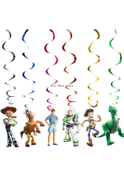 Büyük Caketopper 1 Adet Oyuncak Hikayesi Tema Doğum Günü Partisi Balon Buzz Lightyear ve Woody Tek Kullanımlık Sofra Çocuk Parti Banner Dekor Peçete Bardak Malzemeleri (Yurt Dışından)