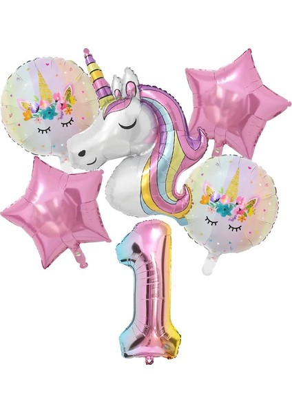 1 Takım Kafa Bandı Kanat 1 Takım Gökkuşağı Unicorn Balon 32 Inç Numarası Folyo Balonlar 1. Çocuklar Unicorn Tema Doğum Günü Partisi Süslemeleri Bebek Duş Globos (Yurt Dışından)