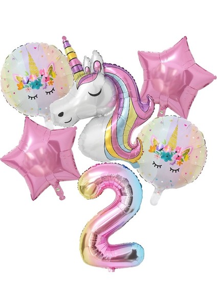 1 Takım Kafa Bandı Kanat 1 Takım Gökkuşağı Unicorn Balon 32 Inç Numarası Folyo Balonlar 1. Çocuklar Unicorn Tema Doğum Günü Partisi Süslemeleri Bebek Duş Globos (Yurt Dışından)
