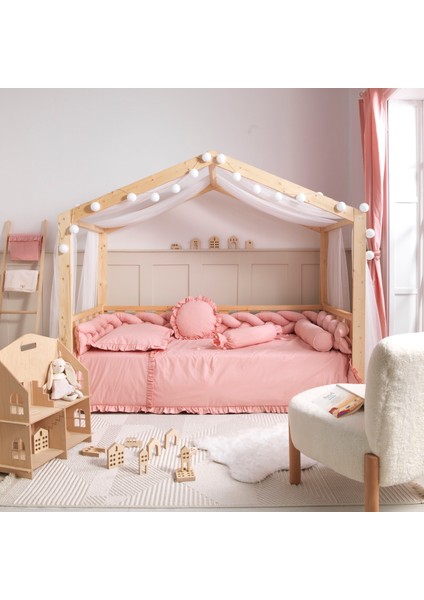 Elegance Pembe Örgü Montessori Uyku Seti
