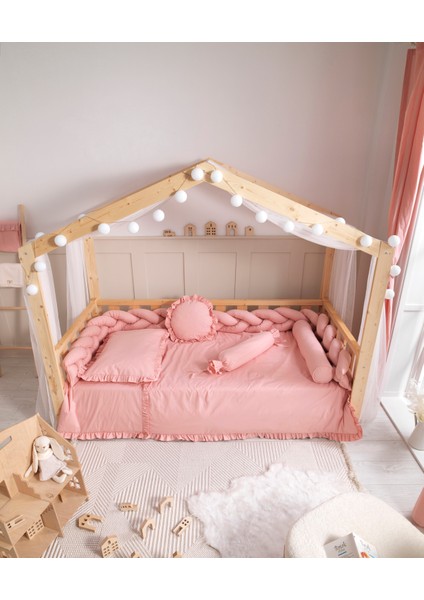 Elegance Pembe Örgü Montessori Uyku Seti