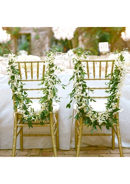 G05-2PCS-LEAFES Wisteria Yapay Çiçek Asma Sarmaşık Yaprağı Çelenk Ipek Gül Çiçek Rattan Dize Asma Düğün Kemer Çiçek Ev Bahçe Dekorasyonu (Yurt Dışından)