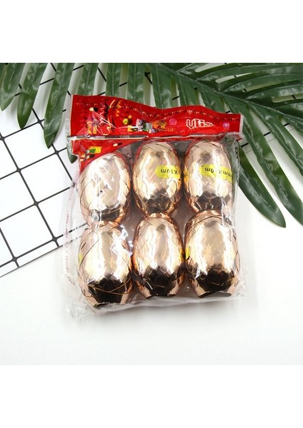 Gül Altın 6 Adet/paket 5mm * 10 M Balon Halat Folyo Balon Lazer Şerit Hava Balonu Sarma Dokunun Ev Düğün Doğum Günü Partisi Dekorasyon (Yurt Dışından)