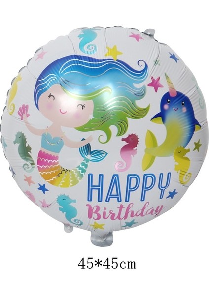 Yuvarlak Bir Denizkızı Okyanus Deniz Yaşamı Tema Parti Balonları Çocuklar Doğum Günü Partisi Süslemeleri Bebek Duş Dekor Helyum Globos Çocuk Oyuncak (Yurt Dışından)