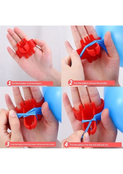 Balon Tutkal Lateks Balon Düğümleyici Balon Aksesuarları Kolayca Hızlı Bağlayın Bağlı Balon Aracı Malzemeleri Ellerinizi Incitmeyin Parti Doğum Günü Dekorasyonu (Yurt Dışından)