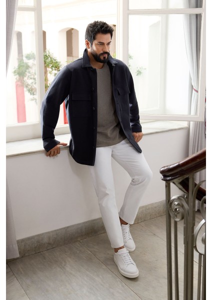 Standart Fit Normal Kesim Gömlek Yaka %100 Pamuk Mont modelleri