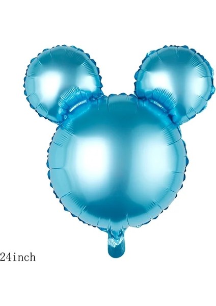 SP010B17 Açık Mavi 1 Pc Minnie Mickey Mouse Kafa Balon Helyum Globos 24 Inç Disney Mickey Folyo Balonlar Bebek Duş Doğum Günü Partisi Süslemeleri (Yurt Dışından)