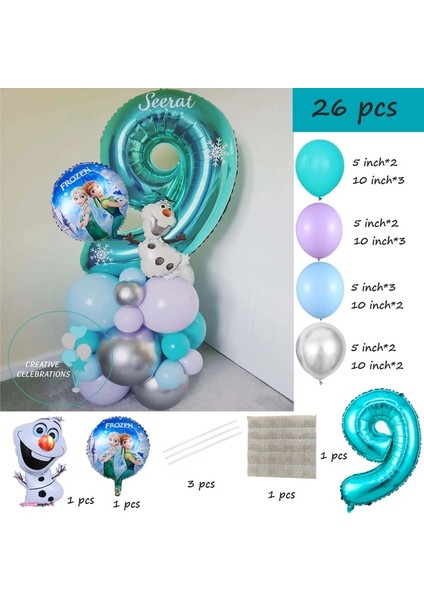 Olaf 9 10 Adet Disney Minnie Mickey Mouse Şişme Alüminyum Balon Erkek ve Kız Bebek Duş Çocuk Doğum Günü Partisi Etkinlikleri Dıy Dekor (Yurt Dışından)