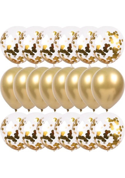 20 Adet Balon E 20 Adet Altın Konfeti Balonları Set Metalik Krom Balon Doğum Günü Partisi Düğün Dekorasyon Yıldönümü Globos Bebek Duş Balonu (Yurt Dışından)