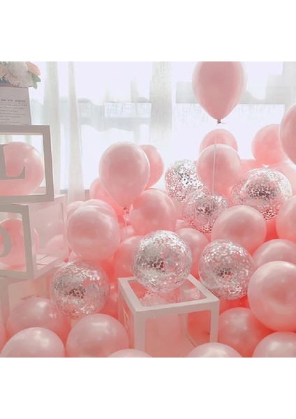 Set 28 18 Adet 10 Inç Pembe Altın Gümüş Krom Lateks Balon Düğün Doğum Günü Navidad Parti Süslemeleri Helyum Konfeti Globos Bebek Duş (Yurt Dışından)
