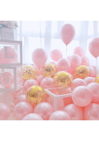 Set 28 18 Adet 10 Inç Pembe Altın Gümüş Krom Lateks Balon Düğün Doğum Günü Navidad Parti Süslemeleri Helyum Konfeti Globos Bebek Duş (Yurt Dışından)