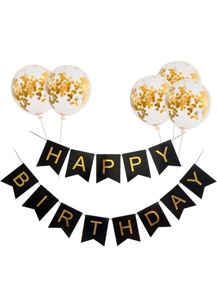 15 Adet Set1 Siyah Altın Mutlu Doğum Günü Banner Balonlar Helyum Numarası Folyo Balon Erkek Bebek Çocuklar Için Yetişkin 18 30 Doğum Günü Partisi Süslemeleri (Yurt Dışından)