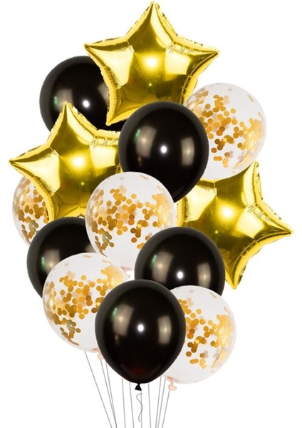 15 Adet Set1 Siyah Altın Mutlu Doğum Günü Banner Balonlar Helyum Numarası Folyo Balon Erkek Bebek Çocuklar Için Yetişkin 18 30 Doğum Günü Partisi Süslemeleri (Yurt Dışından)