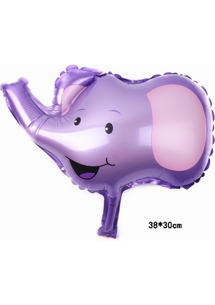 Mini Fil Mor 1 Adet Karikatür 3D Fil Kafası Hayvan Folyo Balon Orman Erkek Kız Mutlu Doğum Günü Partisi Süslemeleri Bebek Duş Çocuk Oyuncakları (Yurt Dışından)