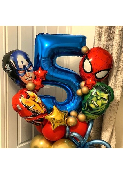 Pembe 5 Adet Marvel Süper Kahraman Balon Örümcek Adam Alüminyum Folyo Balonlar Çocuklar Doğum Günü Partisi Dekorasyon Bebek Duş Demir Adam Balonlar (Yurt Dışından)