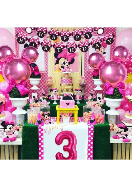 Balon-1 Adet Disney Minnie Mouse 1st Doğum Günü Dekor Bebek Kız Iyilik Parti Dekoru Bebek Kız Için Diy Doğum Günü Balon Dekor Bebek Duş Hediyeleri (Yurt Dışından) fırsatları
