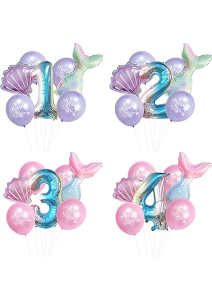Pembe Numarası 2 Denizkızı Balonlar Parti Dekor Denizkızı Olay Bebek Duş Doğum Günü Partisi Deniz Altında Kız Ilk Doğum Günü Partisi Kaynağı (Yurt Dışından) indirimleri