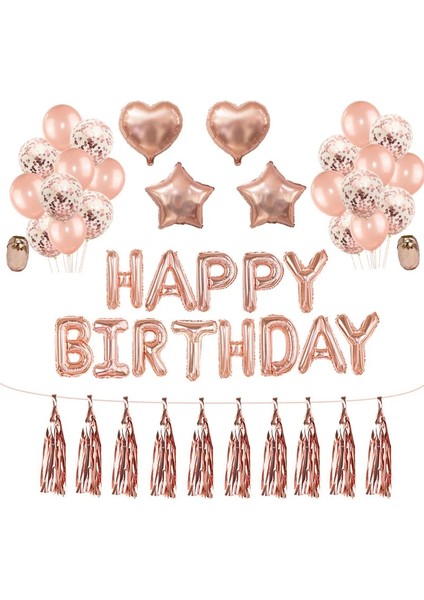 Numarası 7 Gül Altın Düğün Doğum Günü Partisi Balonlar Mutlu Doğum Günü Mektup Folyo Balon Bebek Duş Yıldönümü Olay Parti Dekor Malzemeleri (Yurt Dışından) fiyatları