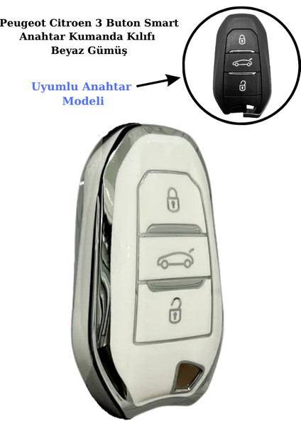 Ds9 Smart Anahtar Kumanda Kılıfı Beyaz Gümüş