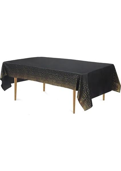 Siyah 137X274CM Gül Altın Nokta Yaldızlı Masa Örtüsü 137*274CM Tek Kullanımlık Masa Örtüsü Çocuk Doğum Günü Partisi Malzemeleri Bebek Duş Düğün Ev Dekor (Yurt Dışından)