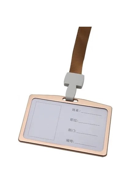 Yatay Altın Yatay ve Dikey Kaliteli Metal Yaka Kartı Kart Tutucu Okul Çalışması Çalışan Adı Geçiş Kartı Etiketi Kılıfı (Yurt Dışından)