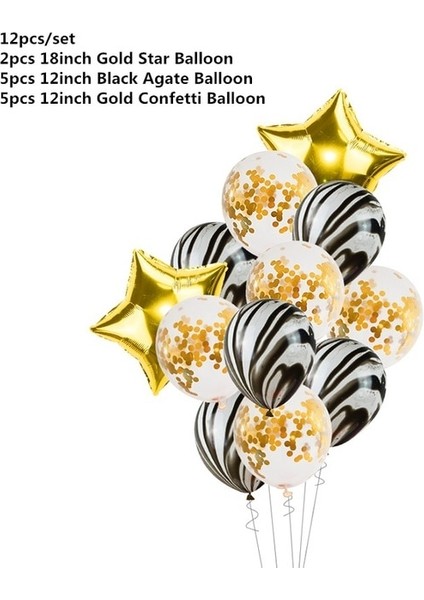 12 Adet / Takım Siyah Altın Mutlu Doğum Günü Afiş Balonlar Helyum Numarası Folyo Balon Erkek Bebek Çocuklar Için Yetişkin 18 30 Doğum Günü Partisi Süslemeleri (Yurt Dışından)