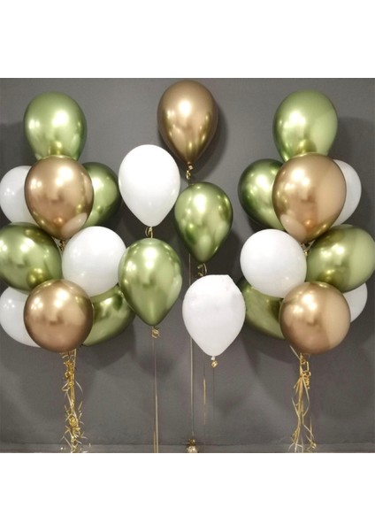 Mix 18 Adet S 18 Adet/takım Metalik Altın Gümüş Beyaz Balon Brial Doğum Günü Konfeti Topları Hava Helyum Balon Ramazan Ev Şenlikli Parti Malzemeleri (Yurt Dışından) modelleri