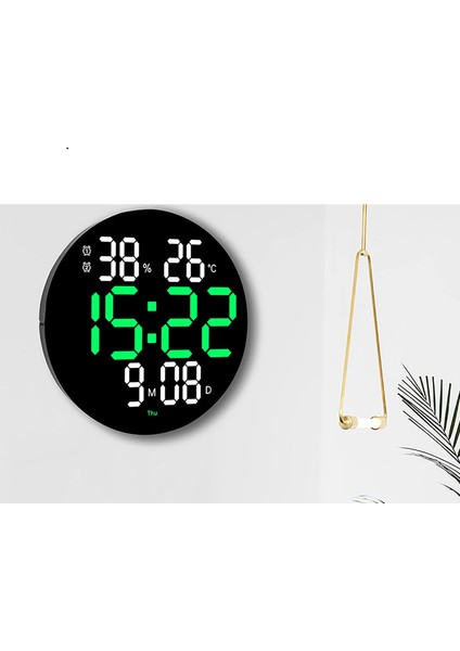 Dijital Modern 12INÇ LED Duvar Dijital Saat Sıcaklık Nem Alarm Kumandalı fiyatları