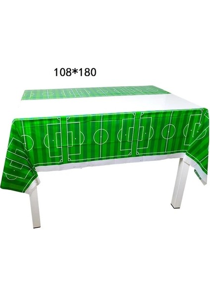 1 Adet Masa Örtüsü Futbol Futbol Tema Çocuk Doğum Günü Partisi Dekorasyon Seti Bardak, Tabak ve Saman Kiraz Kuşu Yağma Çanta Havlu Parti (Yurt Dışından)