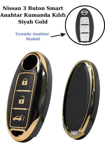 Nissan Qashqai Anahtar Kılıfı Siyah 2013-2017